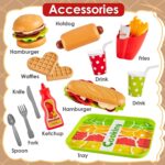 BUYGER Kinderküche Zubehör – Fast Food & Grill Spielset für drinnen & draussen