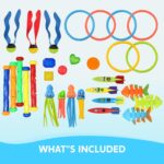 JOYIN 30-tlg. Tauchspielzeug Set für Kinder – Unterwasserspass mit Ringen, Stäben, Schätzen & mehr
