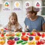 Laugigle 78-teiliges Spielessen-Set mit Tasche – Kinderküche Zubehör für Jungen & Mädchen