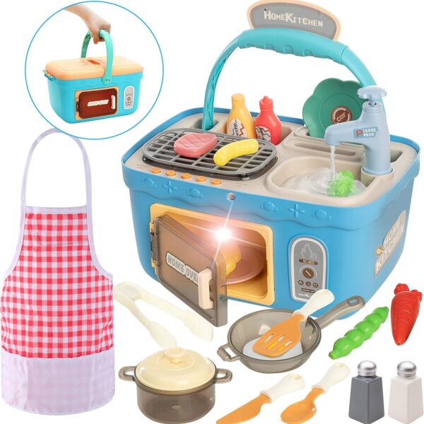 JOYIN Picknick-Küchenset für Kinder – Mit Musik, Licht & Farbwechsel-Essen