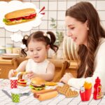 BUYGER Kinderküche Zubehör – Fast Food & Grill Spielset für drinnen & draussen
