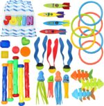 JOYIN 30-tlg. Tauchspielzeug Set für Kinder – Unterwasserspass mit Ringen, Stäben, Schätzen & mehr