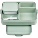 Mepal Bento Brotdose Large mit Fächern – Lunchbox für Snacks & Sandwiches, inkl. Lunchpot Set