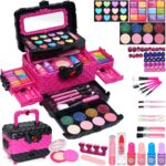 Kinderschminke Set – Schminkkoffer für Mädchen, Kinder Make-up Spielzeug ab 4 Jahren, Geschenk zu Geburtstag, Weihnachten & Halloween
