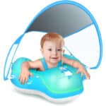 LAYCOL Baby Schwimmring mit UPF50+ Sonnenschutz, Spielzeug & Sicherheits-Sitz – Für 3–36 Monate