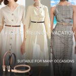 KEYRI Damen Taillengürtel aus Leder – Verstellbarer Schmaler Gürtel im Retro-Stil – Klassischer Dekorativer Gürtel in Schwarz, Braun & Khaki für Jeans, Hosen & Kleider (3er Set) – Bild 5