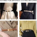 KEYRI Damen Taillengürtel aus Leder – Verstellbarer Schmaler Gürtel im Retro-Stil – Klassischer Dekorativer Gürtel in Schwarz, Braun & Khaki für Jeans, Hosen & Kleider (3er Set) – Bild 6