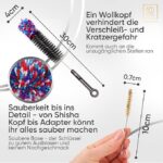 M. ROSENFELD Premium Shisha Reinigungsset – 4 Bürsten & 500 Edelstahlperlen | Komplettes Set für gründliche Wasserpfeifenreinigung (5-teilig) – Bild 5