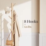 Pipishell Garderobenständer – 3-fach verstellbar, 8 Haken, baumförmig für Jacken, Hüte & Taschen – Bild 5