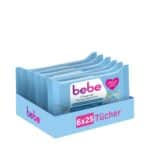 bebe Reinigungstücher – Abschminktücher mit Mizellentechnologie (6 x 25 Stück)