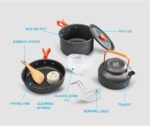 OVERMONT Aluminium Camping Kochset für Outdoor & Picknick