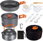 OVERMONT Aluminium Camping Kochset für Outdoor & Picknick