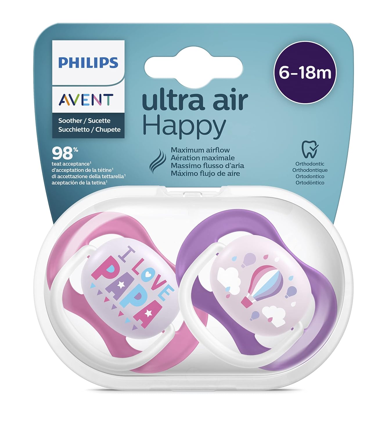 71ALhRAzMEL._SL1500_ Philips AVENT Ultra Air Schnuller 2er-Pack – BPA-frei, 6–18 Monate – Bild 1
