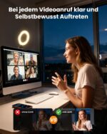 Evershop 5" Ringlicht für Laptop & PC – 3 Lichtfarben, 10 Helligkeiten, 360° drehbar inkl. Stativ & Handyhalter