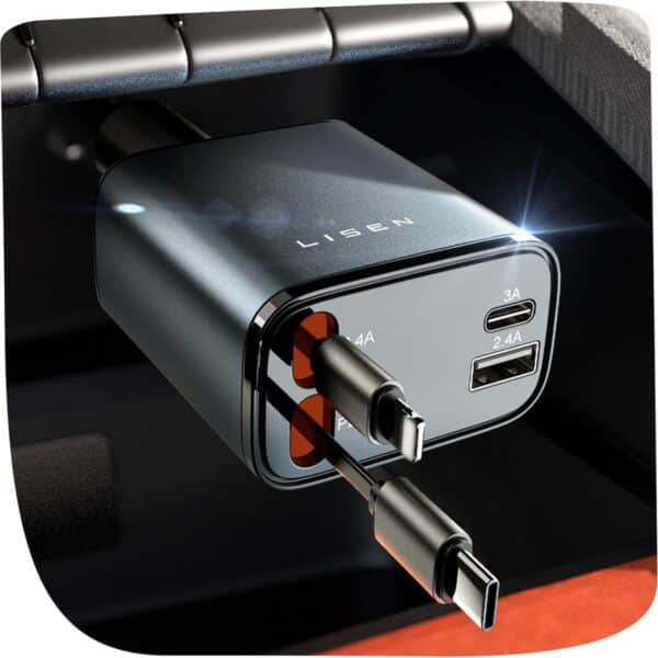 LISEN 4-in-1 Zigarettenanzünder USB-C 75W Ladegerät