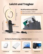 Evershop 5" Ringlicht für Laptop & PC – 3 Lichtfarben, 10 Helligkeiten, 360° drehbar inkl. Stativ & Handyhalter