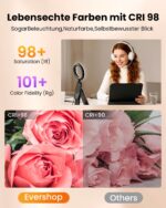 Evershop 5" Ringlicht für Laptop & PC – 3 Lichtfarben, 10 Helligkeiten, 360° drehbar inkl. Stativ & Handyhalter