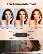 Evershop 5" Ringlicht für Laptop & PC – 3 Lichtfarben, 10 Helligkeiten, 360° drehbar inkl. Stativ & Handyhalter