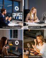 Evershop 5" Ringlicht für Laptop & PC – 3 Lichtfarben, 10 Helligkeiten, 360° drehbar inkl. Stativ & Handyhalter