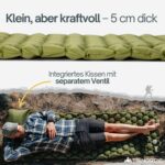 Ultraleichte 550g Aufblasbare Isomatte mit integriertem Kissen – Bild 8