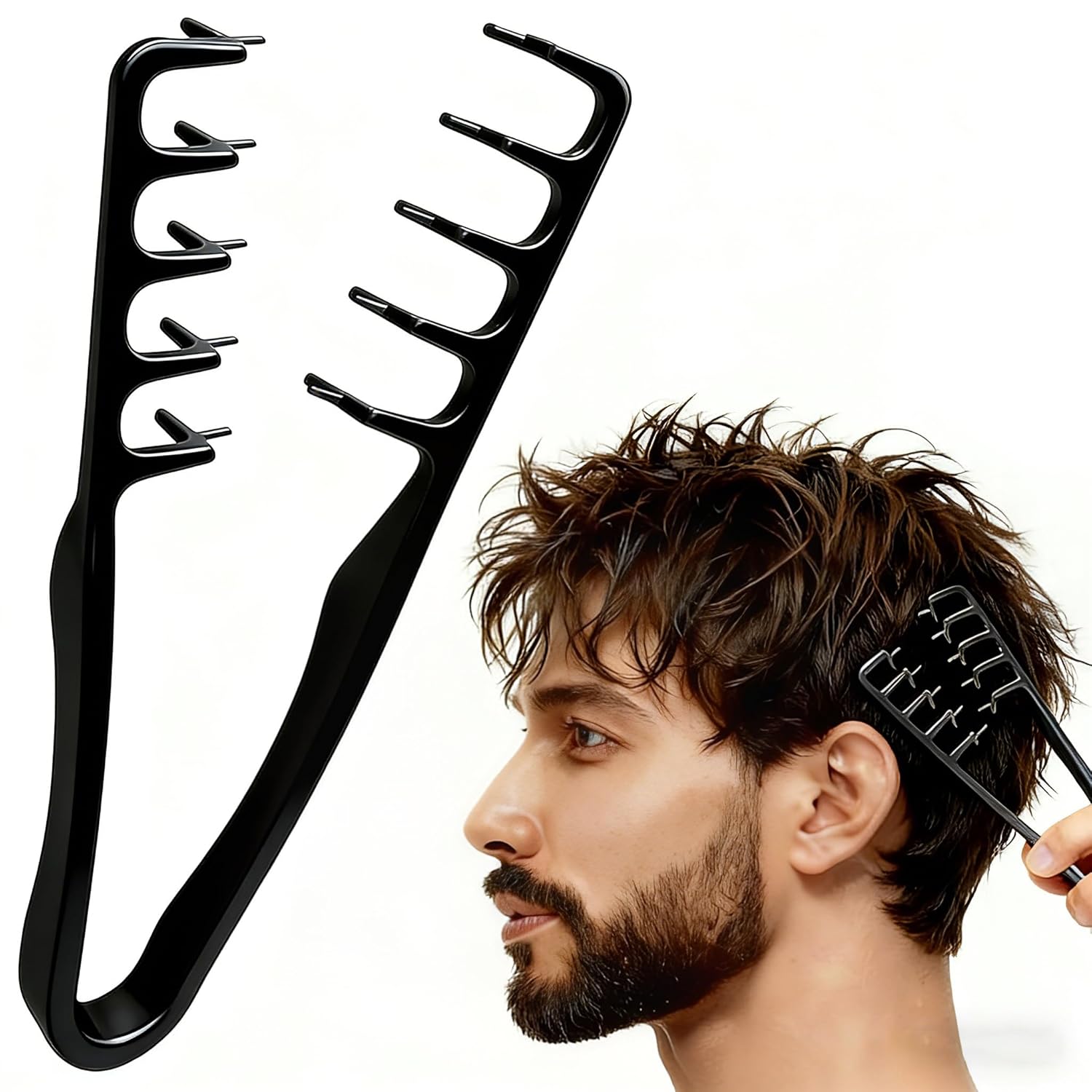 Lockenkamm Lockenkamm Texturkamm – Volumen-Tool für Haaransatz & Styling (für Damen & Herren)