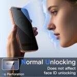 JETech Sichtschutz-Glas für iPhone – Anti-Spionage Displayschutz mit Installationshilfe, 2 Stück – Bild 8
