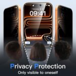 JETech Sichtschutz-Glas für iPhone – Anti-Spionage Displayschutz mit Installationshilfe, 2 Stück – Bild 4
