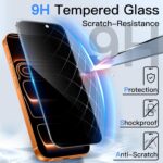 JETech Sichtschutz-Glas für iPhone – Anti-Spionage Displayschutz mit Installationshilfe, 2 Stück – Bild 6