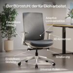 Ergo Bürostuhl Schwarz mit Armlehnen