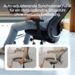 Ergo Bürostuhl Schwarz mit Armlehnen