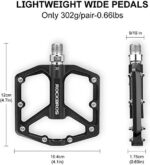 ROCKBROS Flat Pedale 9/16 Zoll – CNC-Aluminium mit Rutschfestem Grip für MTB & Rennrad – Bild 3