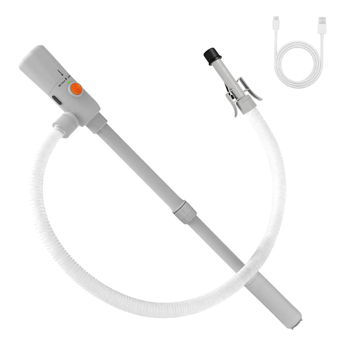 41u4ED6qOkL._SY1100_.jpg Elektrische Benzinpumpe 3.2 GPM mit Auto-Stop – Dual-Strom USB-C/AA für Kanister – Bild 1