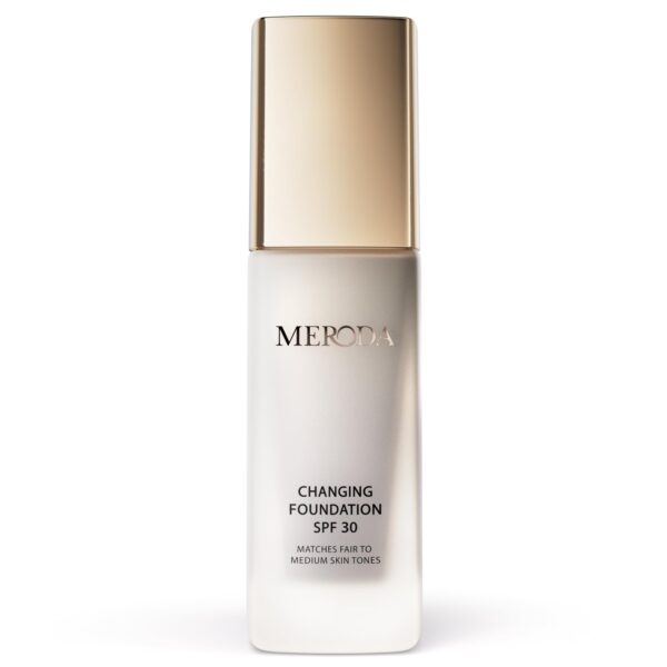 Meroda Changing Foundation SPF 30 (Light to Medium) – Farbadaptive Foundation für einen natürlichen Teint bei reifer Haut