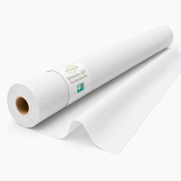 Sensalux Light Tischdeckenrolle 1,10 x 25m – Abwaschbare Vlies-Tischdecke mit Lotus-Effekt