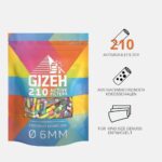 GIZEH RAINBOW Active Filter 6 mm – Aktivkohlefilter Slim 210er Pack für King-Size – Bild 3