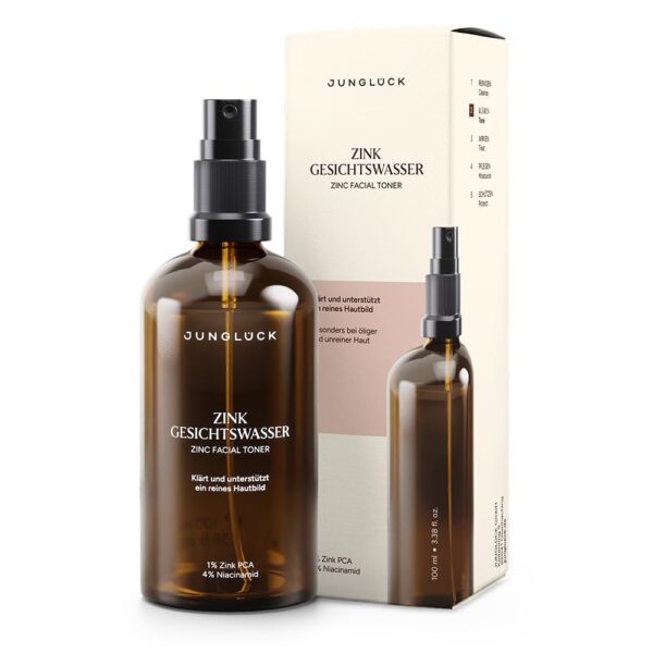 junglück Zink Gesichtswasser Spray 100 ml – Klärend & Porenverfeinern für unreine Haut