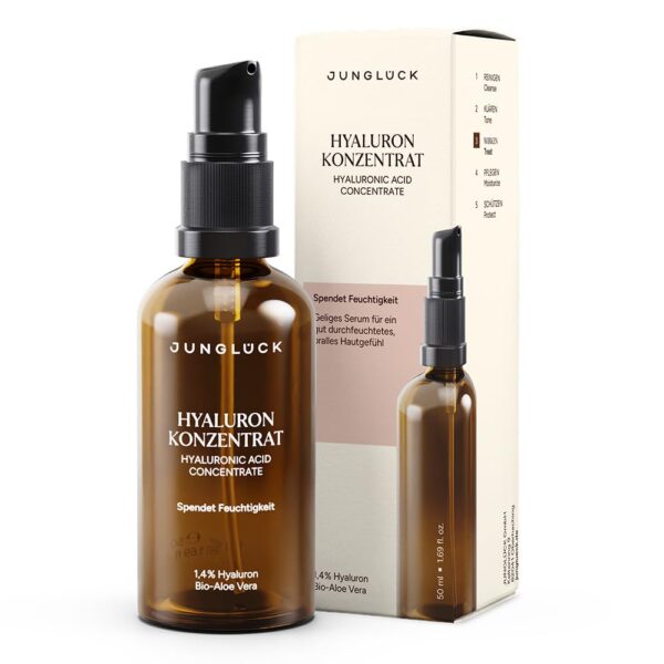 junglück Hyaluron Konzentrat – Well Aging Serum mit 1,4 % Hyaluronsäure für intensive Hautfeuchtigkeit
