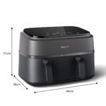 Philips Airfryer Dual Basket 3000 Series – 9L Heißluftfritteuse mit 2 Garkörben & RapidAir Plus – Bild 3