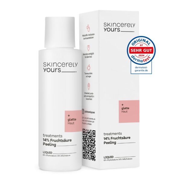 Skincerely Yours Fruchtsäure Peeling 100 ml – AHA-Exfoliant mit 14% Fruchtsäuren & Grüntee