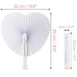 ZOOI Handfächer Hochzeit 36er Set – Herzförmige Papierfächer Weiss für Hochzeitsdeko – Bild 6
