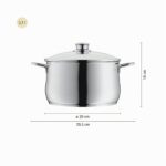 WMF Diadem Plus Fleischtopf 20 cm mit Glasdeckel – 3,7 l Induktion Edelstahl – Bild 3