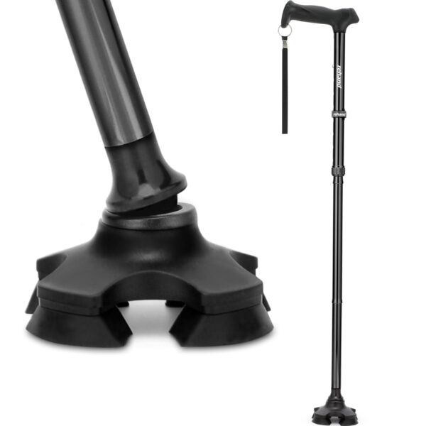 Rehand Gehstock faltbar & verstellbar – ergonomischer Quad-Stock für Senioren & Erwachsene