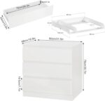 WOLTU Wickelkommode 86 cm mit Wickelaufsatz – Ergonomischer Wickeltisch mit 3 Schubladen – Bild 3