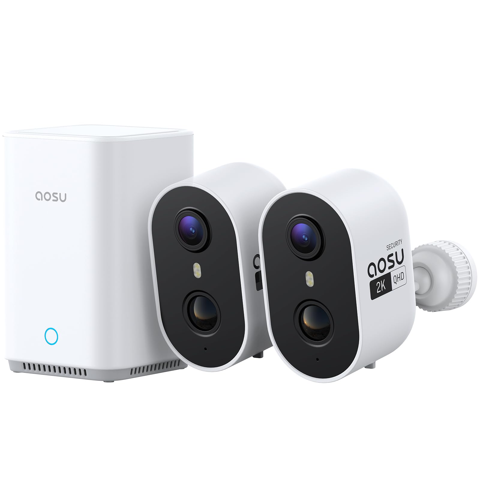 51ODMgU8ywL._SY1600_.jpg aosu 2K Überwachungskamera Aussen 2er-Kit mit Aosubase 2.0 – Akku, kein ABO, 32GB Speicher – Bild 1