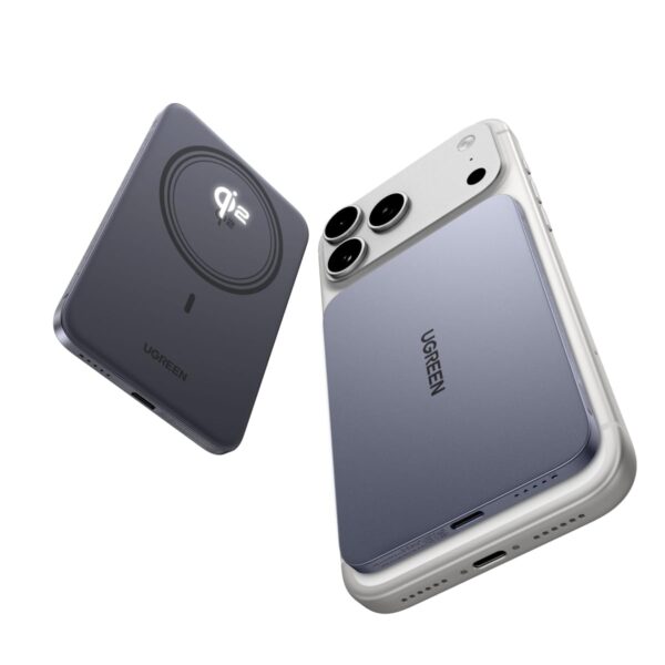 UGREEN MagFlow Air 5000mAh Powerbank – Qi2 15W kabelloses Laden für iPhone