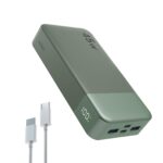 NOBIS 20000mAh Power Bank 45W – Schnellladegerät mit USB-C & Digitalanzeige (Grün)