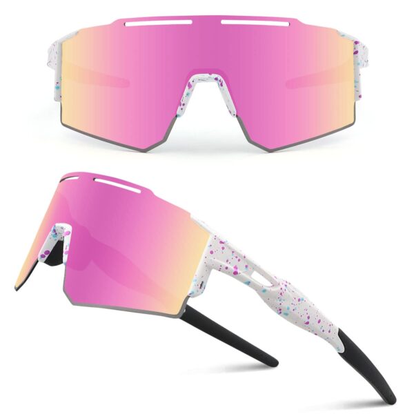 DUDUKING Sportsonnenbrille mit UV400-Schutz – Leichte Fahrradbrille für Radfahren, Laufen & Golf