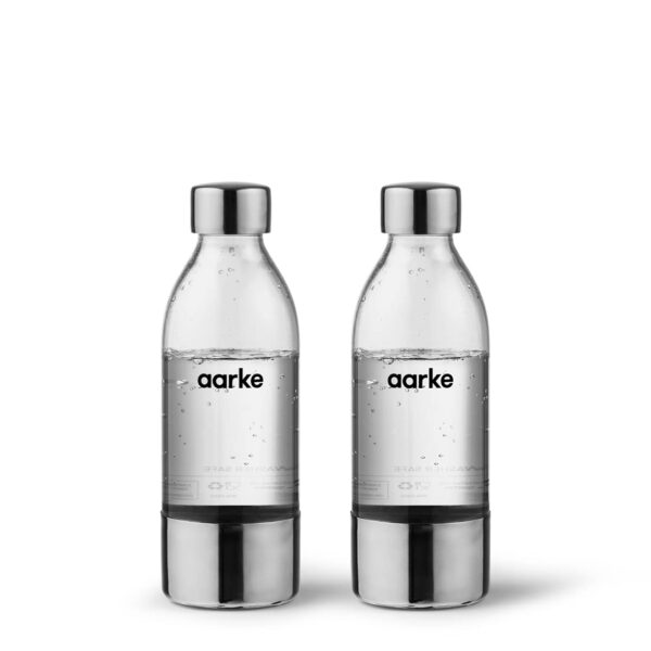 Aarke 2er-Pack PET-Flaschen 650ml für Carbonator 3 – BPA-frei mit Edelstahl