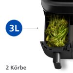 Philips Airfryer Dual Basket 3000 Series – 9L Heißluftfritteuse mit 2 Garkörben & RapidAir Plus – Bild 5