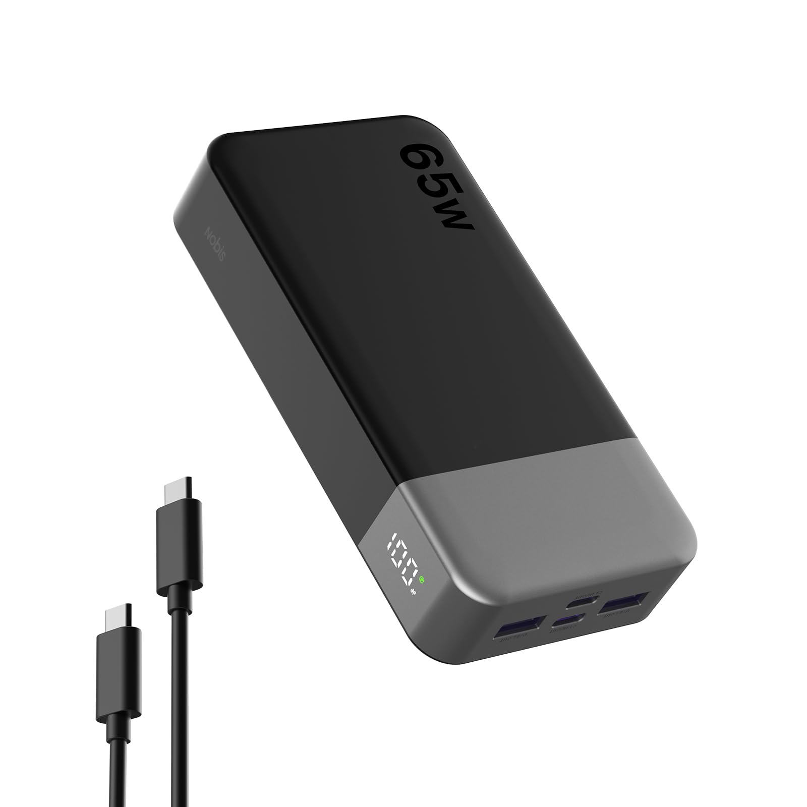 51Z8setxTpL._SY1600_.jpg NOBIS Powerbank 20000mAh mit 65W Schnellladung – Tragbarer Akku für Laptop, Smartphone & Tablet – Bild 1